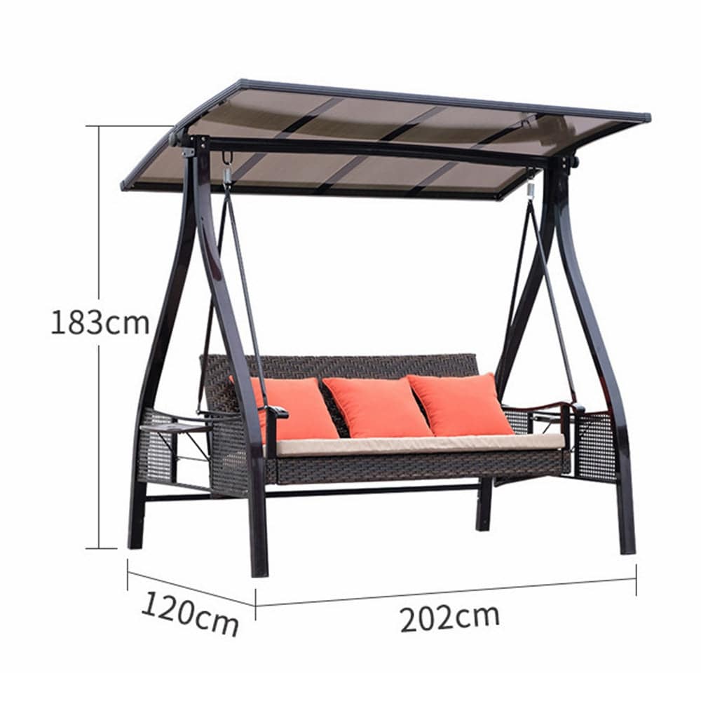 COOLBABY SSZ-HWDC02 Outdoor Swing Hanging Chair Garden Rocking Chair Balcony Double Iron Hanging Basket Chair Outdoor Hammock - COOLBABY