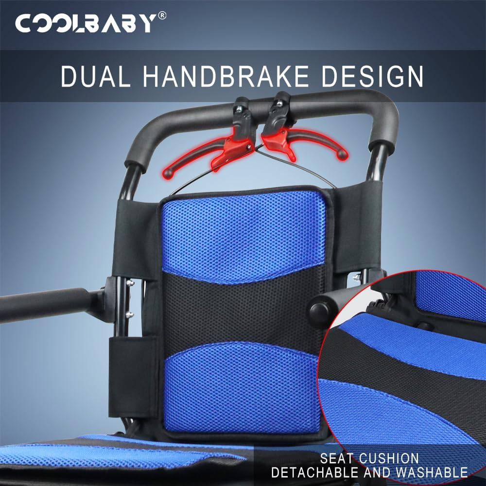COOLBABY SSZ-LY09-BL: Lightweight Aircraft Wheelchair for Easy Travel - Ultra-light, Portable, and with Storage Bag! - COOLBABY