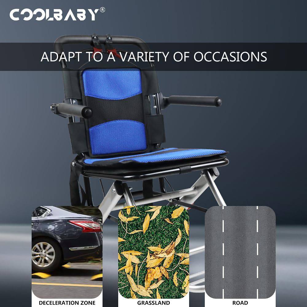 COOLBABY SSZ-LY09-BL: Lightweight Aircraft Wheelchair for Easy Travel - Ultra-light, Portable, and with Storage Bag! - COOLBABY