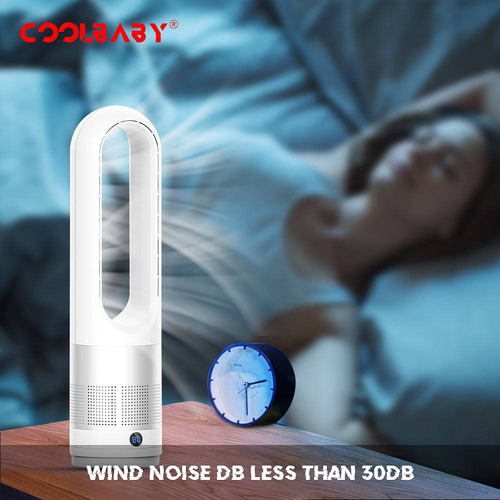 COOLBABY TS-WT Sleep Serenely with Our 8-Hour Timer Bladeless Fan(White) - COOLBABY