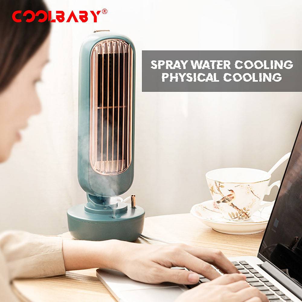 COOLBABY TS001 USB Air Cooler Spray Humidifier Desktop Cooling Tower Fan - COOLBABY