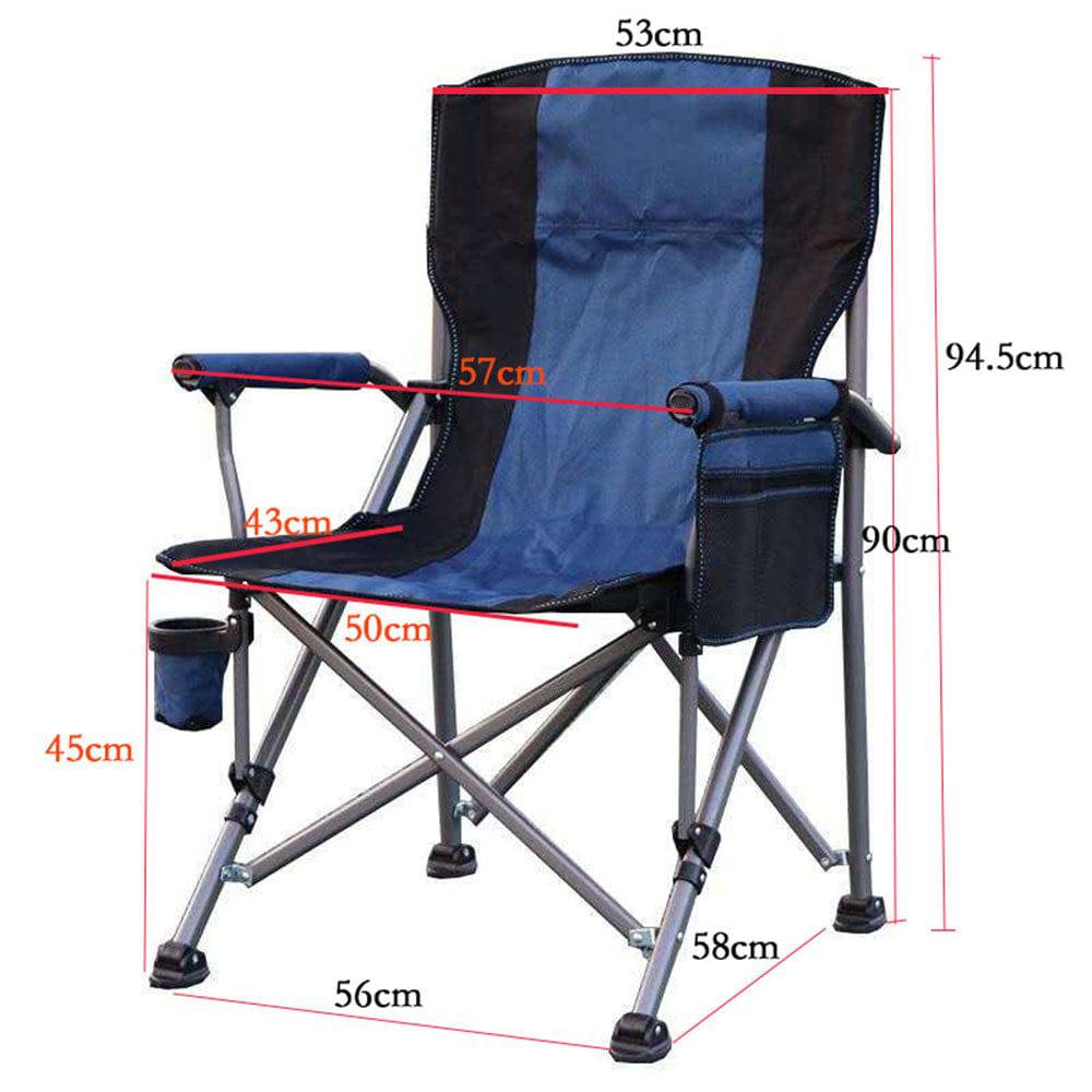 COOLBABY WQSJ-ZDY01 Folding Camping Chair for Heavy People 200kg, Heavy Duty Garden Chair - COOLBABY