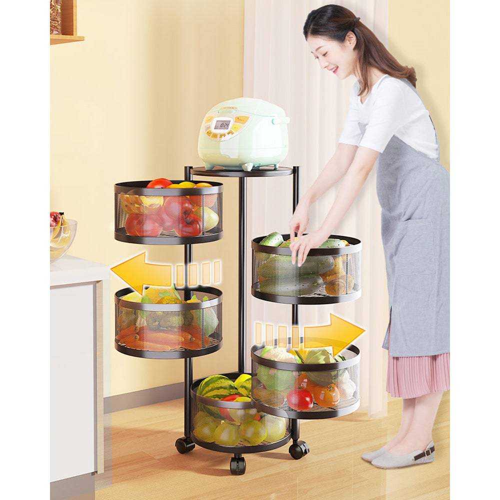 COOLBABY XZZWJ Rotating Vegetable Rack, Rotating Kitchen Storage Shelf - COOLBABY