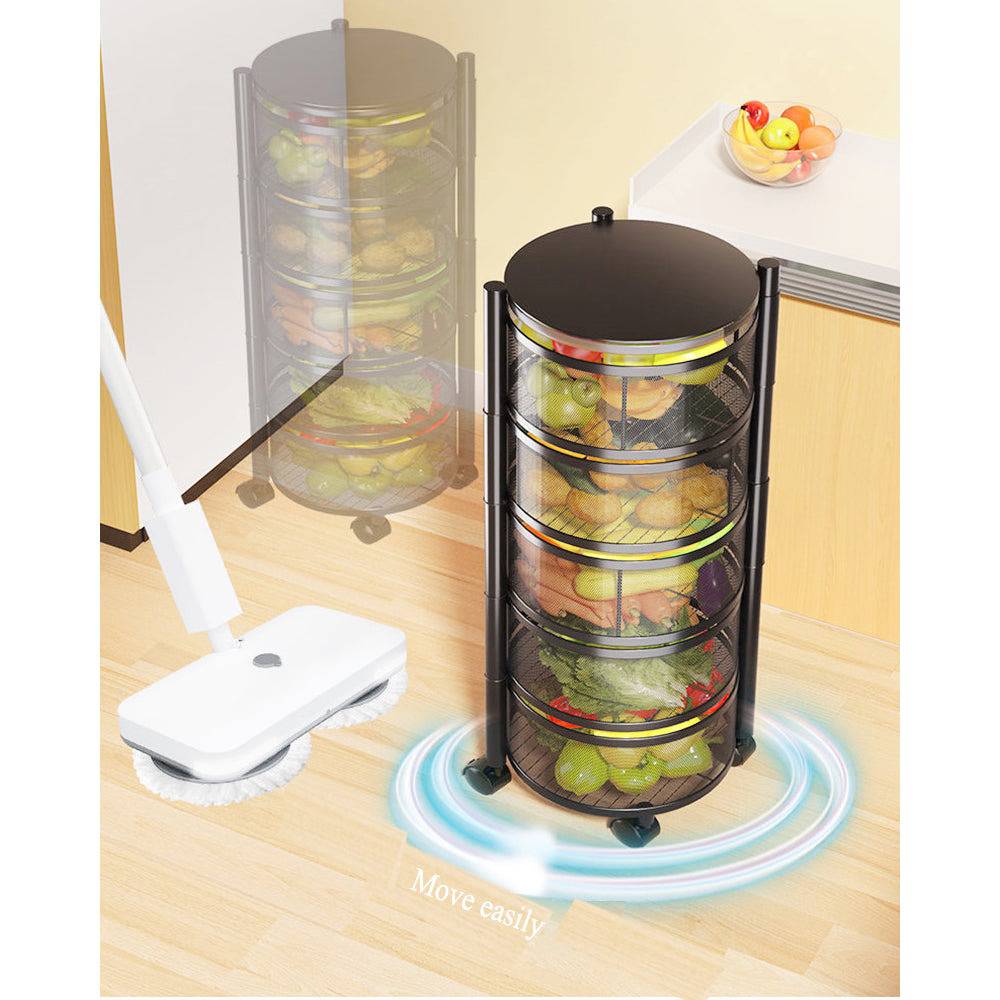 COOLBABY XZZWJ Rotating Vegetable Rack, Rotating Kitchen Storage Shelf - COOLBABY