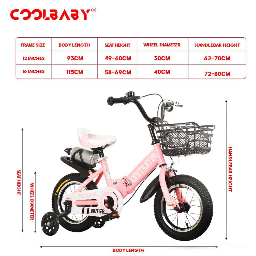 COOLBABY YL66 Premium Steel Child Bike with Adjustable Features - COOLBABY