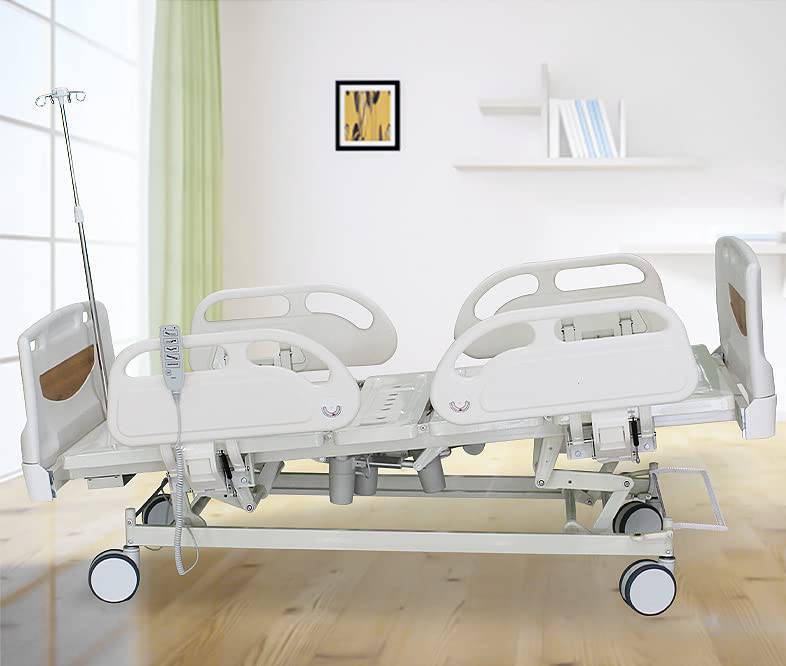 COOLBABY YLC01 Electric 5 Function Patient Medical Clinic Hospital Bed - for Home Care Use and Medical Facilities - Easy Transport Casters - COOLBABY