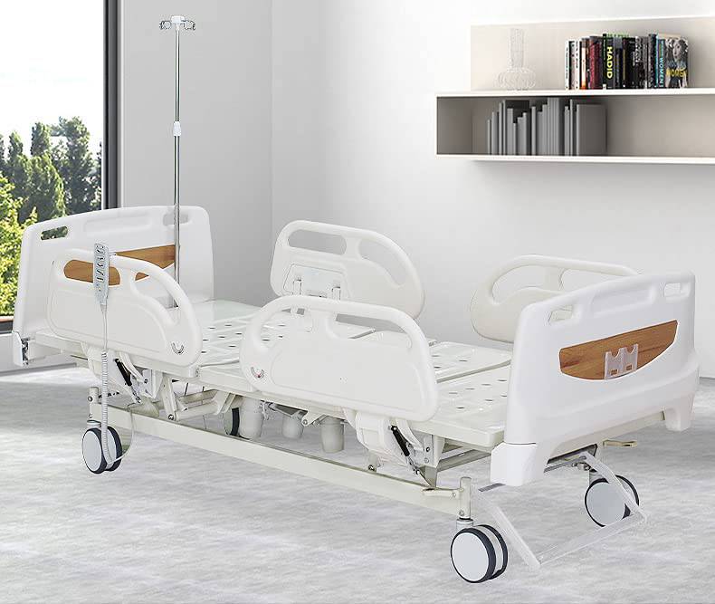 COOLBABY YLC01 Electric 5 Function Patient Medical Clinic Hospital Bed - for Home Care Use and Medical Facilities - Easy Transport Casters - COOLBABY