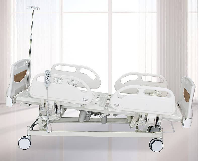 COOLBABY YLC01 Electric 5 Function Patient Medical Clinic Hospital Bed - for Home Care Use and Medical Facilities - Easy Transport Casters - COOLBABY