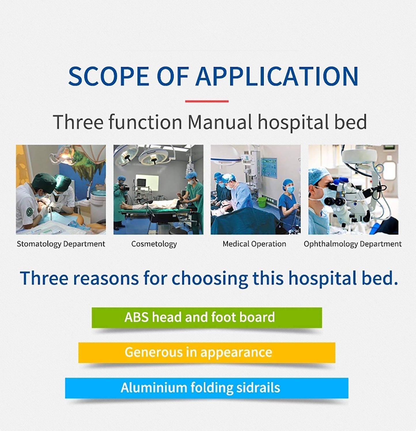 COOLBABY YLC02 Medical hand-operated integral lift nursing bed the ICU intensive-care unit bed is a hand-operated, three-function bed - COOLBABY