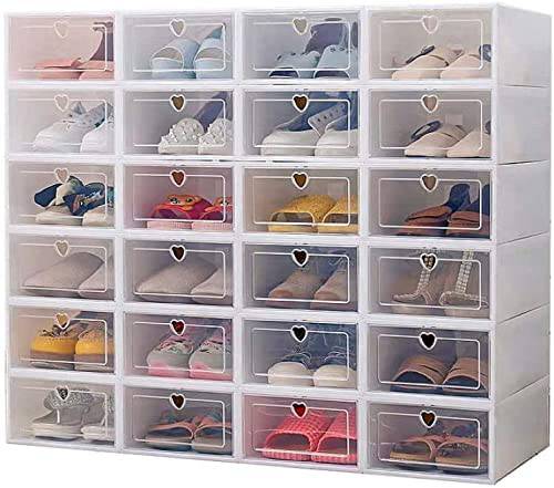 COOLBABY YLY010 24x Storage box Shoe box Shoe Storage box Transparent Shoe box Foldable Plastic - COOLBABY