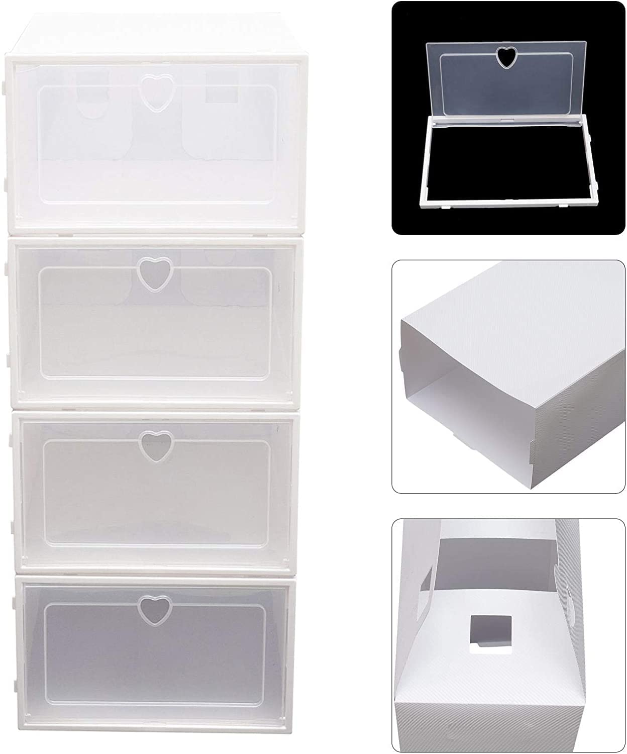 COOLBABY YLY010 24x Storage box Shoe box Shoe Storage box Transparent Shoe box Foldable Plastic - COOLBABY