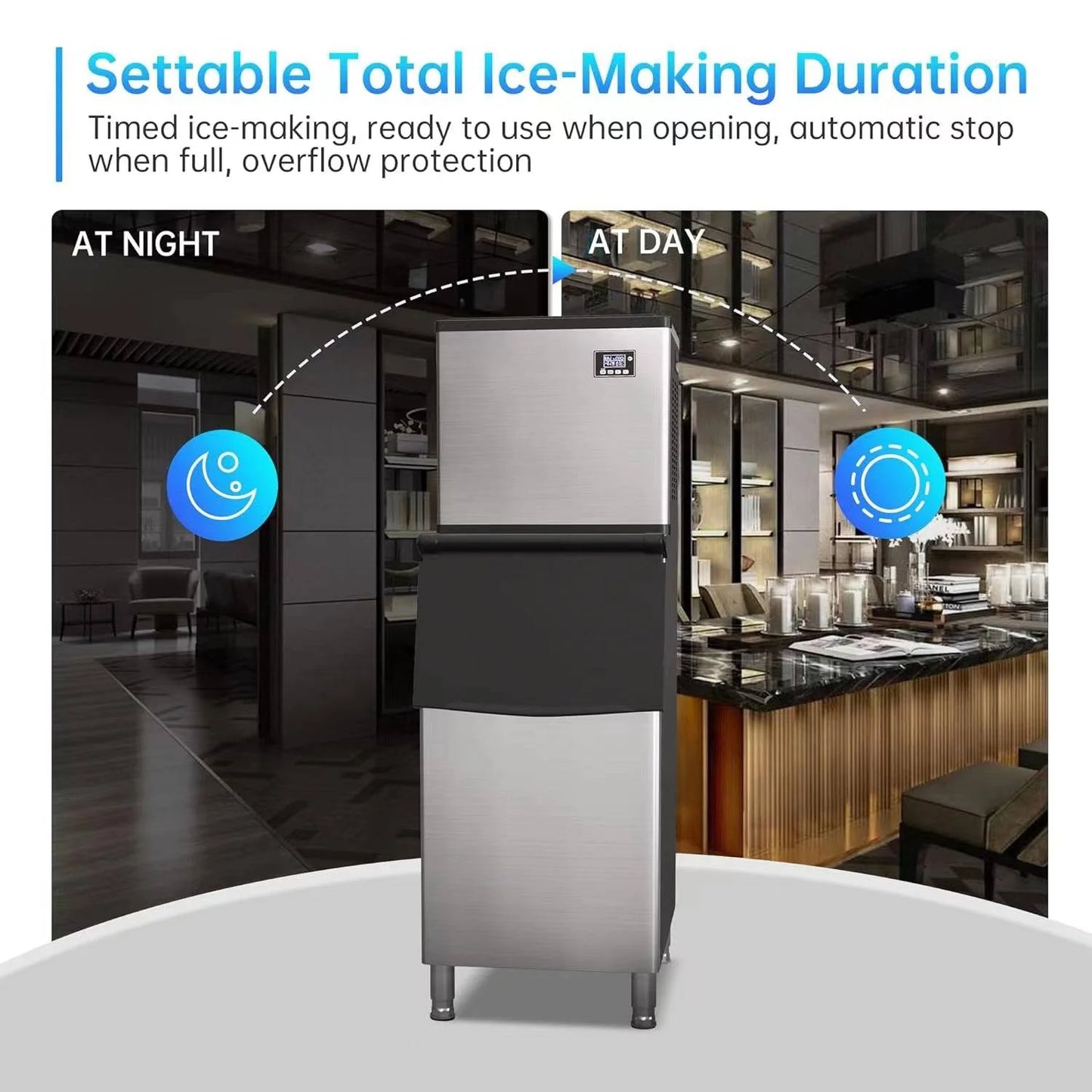 Wellcome Commercial Ice Maker Milk Tea Shop Restaurant 280/300 500kg Half Ice Energy Saving Intelligent Rapid Ice Maker - COOLBABY