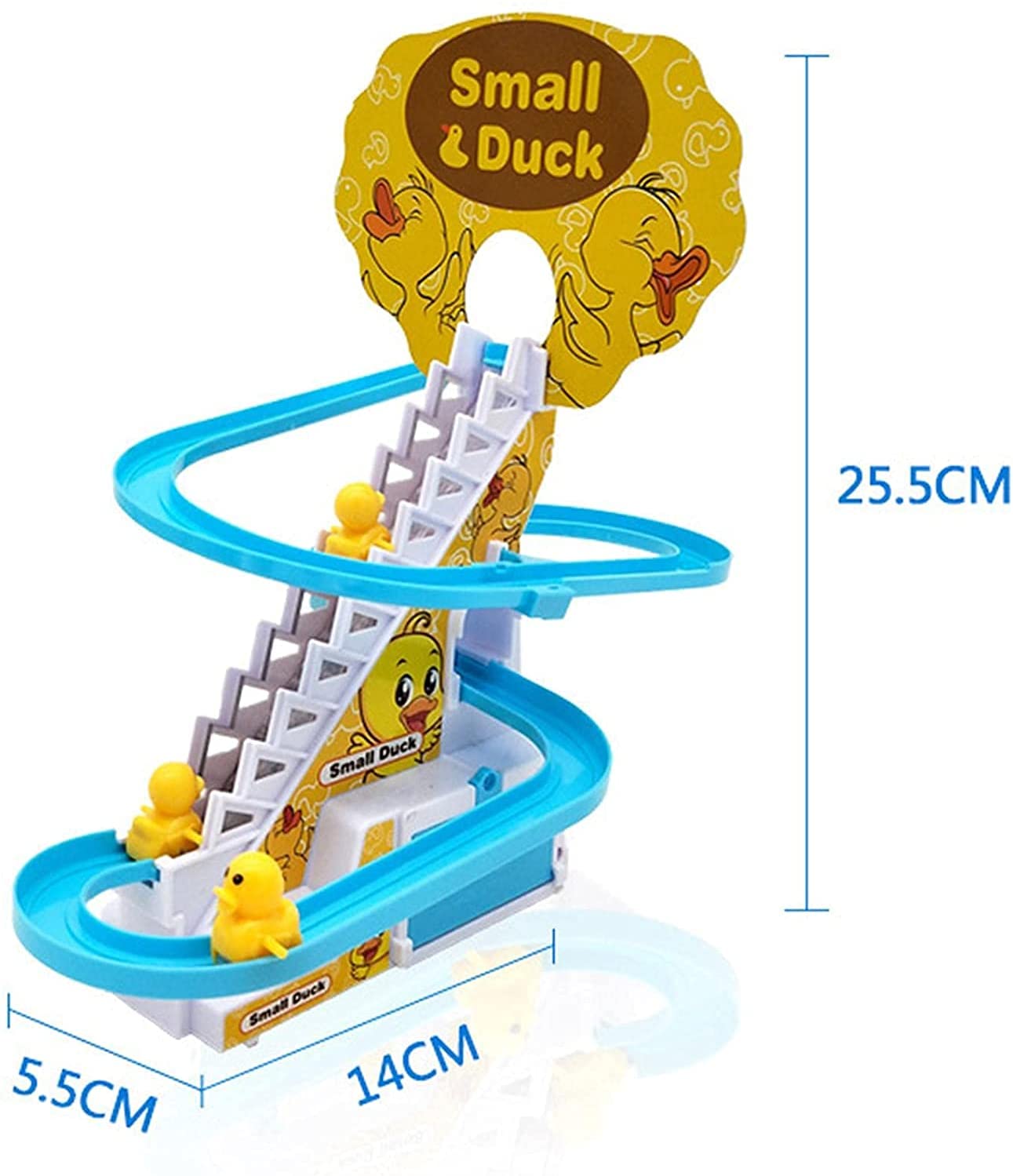 COOLBABY YLY2020 Duck Climbing Stairs Toy Rail Car Toy Electric Music