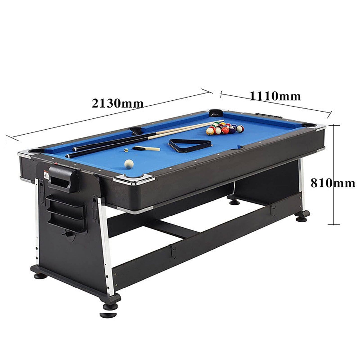 COOLBABY YLY2055 7ft Blue Pool Table Billiard + Air Hockey + Tennis Table - COOLBABY