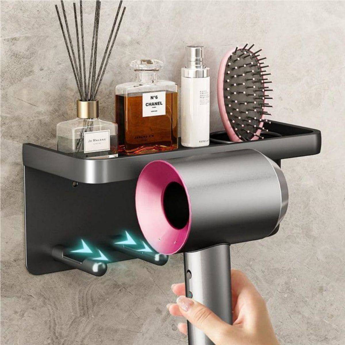 COOLBABY ZJJA120 Bathroom Hair Dryer Storage Rack - COOLBABY