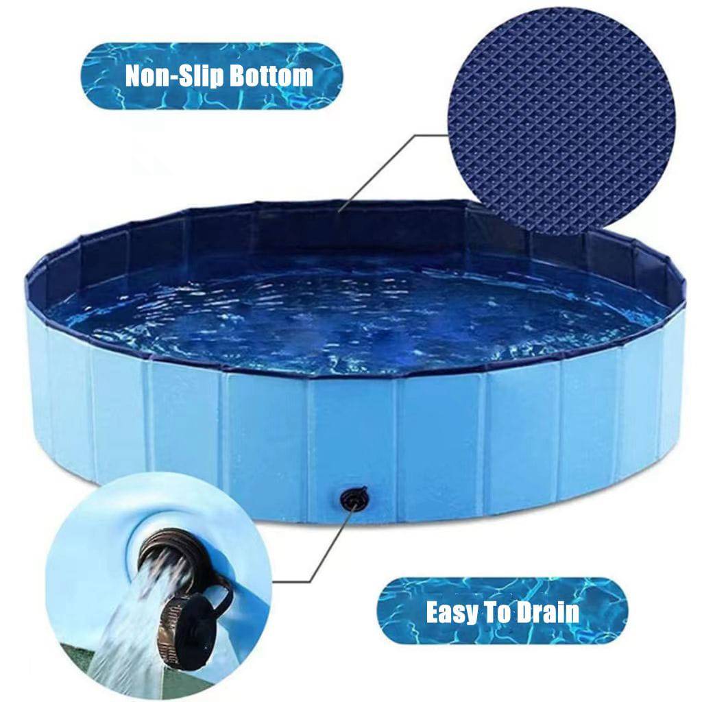 COOLBABY ZLJ24 Collapsible 63"x12" Dog Swimming Pool Kids Swimming Pool - COOLBABY