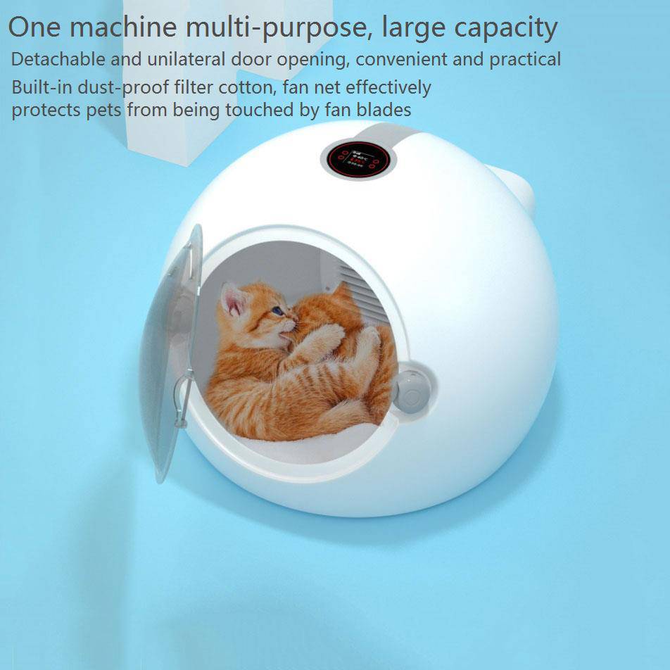 COOLBABY ZRW-CWHGJ01 Home Pet Drying Box, Intelligent Silent Pet Dryer, Built-in Light, 360° Warm Air Surround, Color Screen, White - COOLBABY