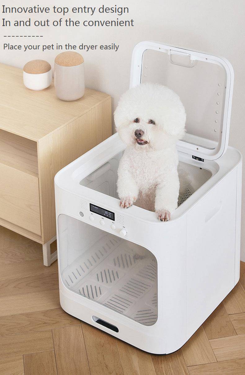 COOLBABY ZRW-CWHGJ02 Intelligent Pet Drying Box, Household Pet Dryer, Automatic, Temperature Control, Full-Bottom Air Supply，Quiet，White - COOLBABY