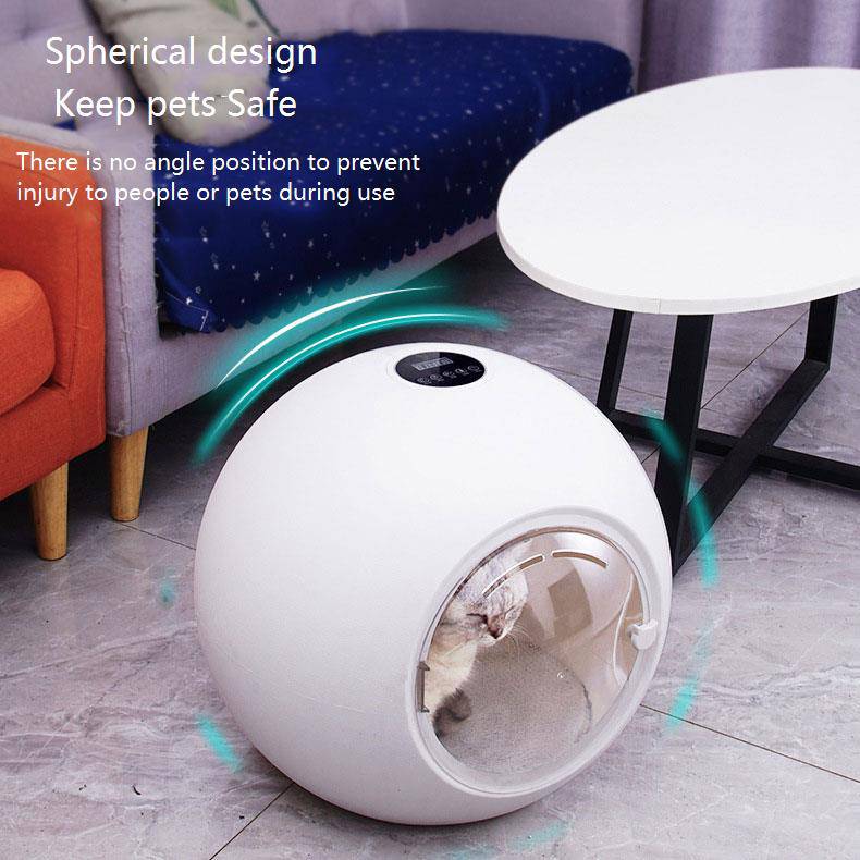 COOLBABY ZRW-CWHGJ03 Automatic Pet Drying Box,Home Pet Dryer,Temperature Control,360° Three-dimensional Air-drying,Spherical,White - COOLBABY