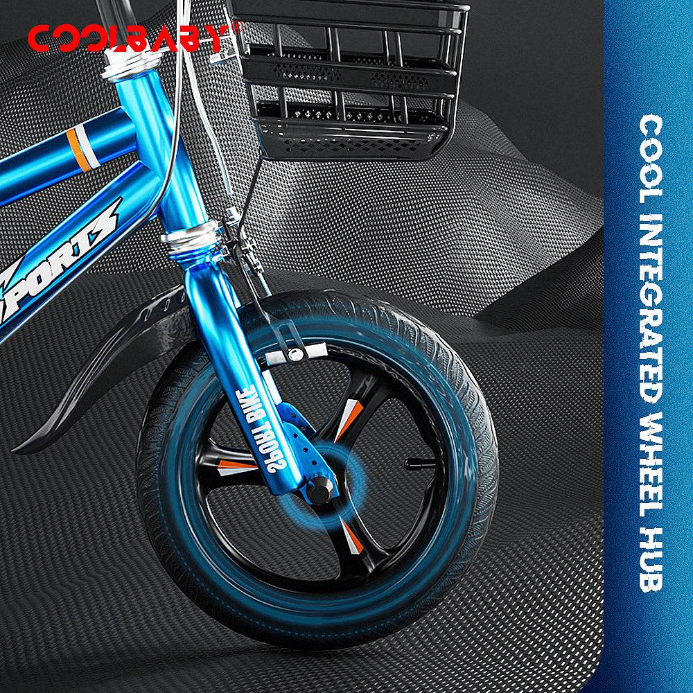 COOLBABY ZXC1688 Children's bicycle Plating 12-inch one-body wheel with training wheels and fenders 3-8 years old riding children bicycle gift - COOLBABY