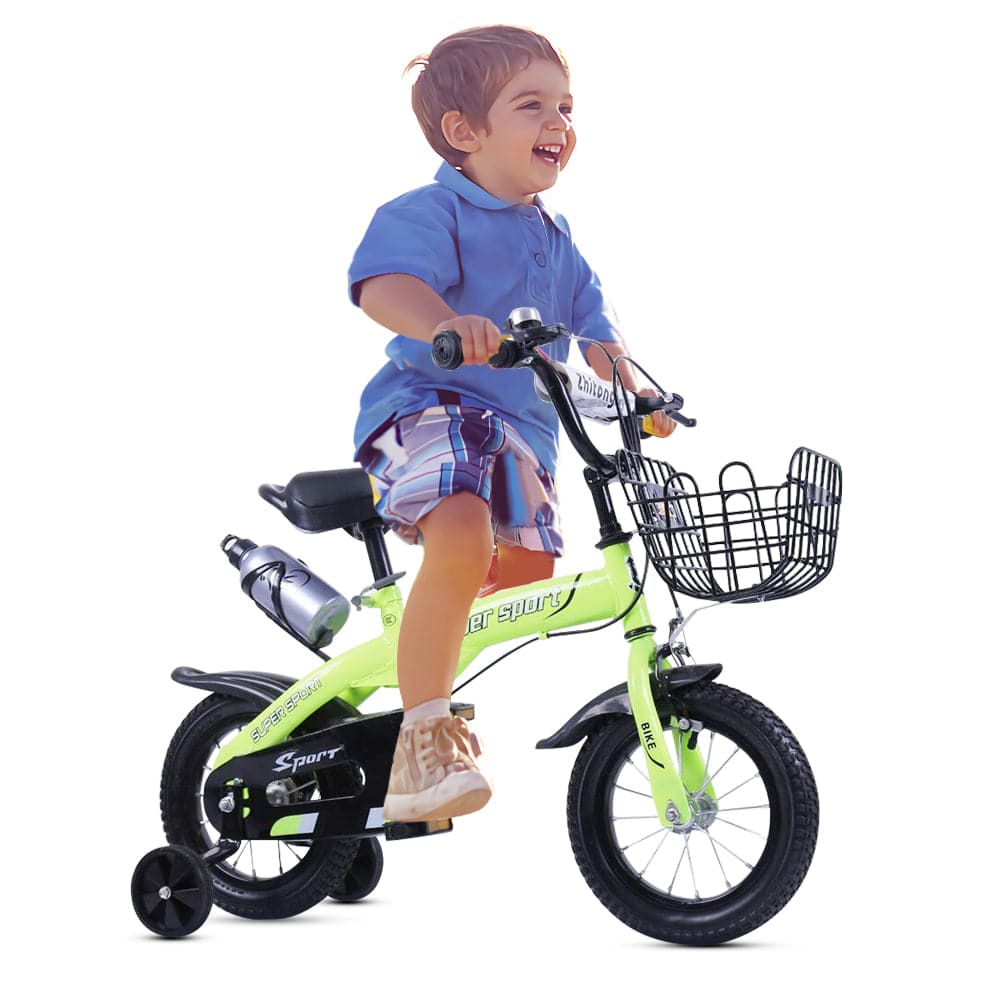 COOLBABY ZXC5188 Kids Bike with Hand Brake and Basket for Ages 3-8Years, 12 Inch Princess Bikes Bicycles with Training Wheels and Fenders - COOLBABY