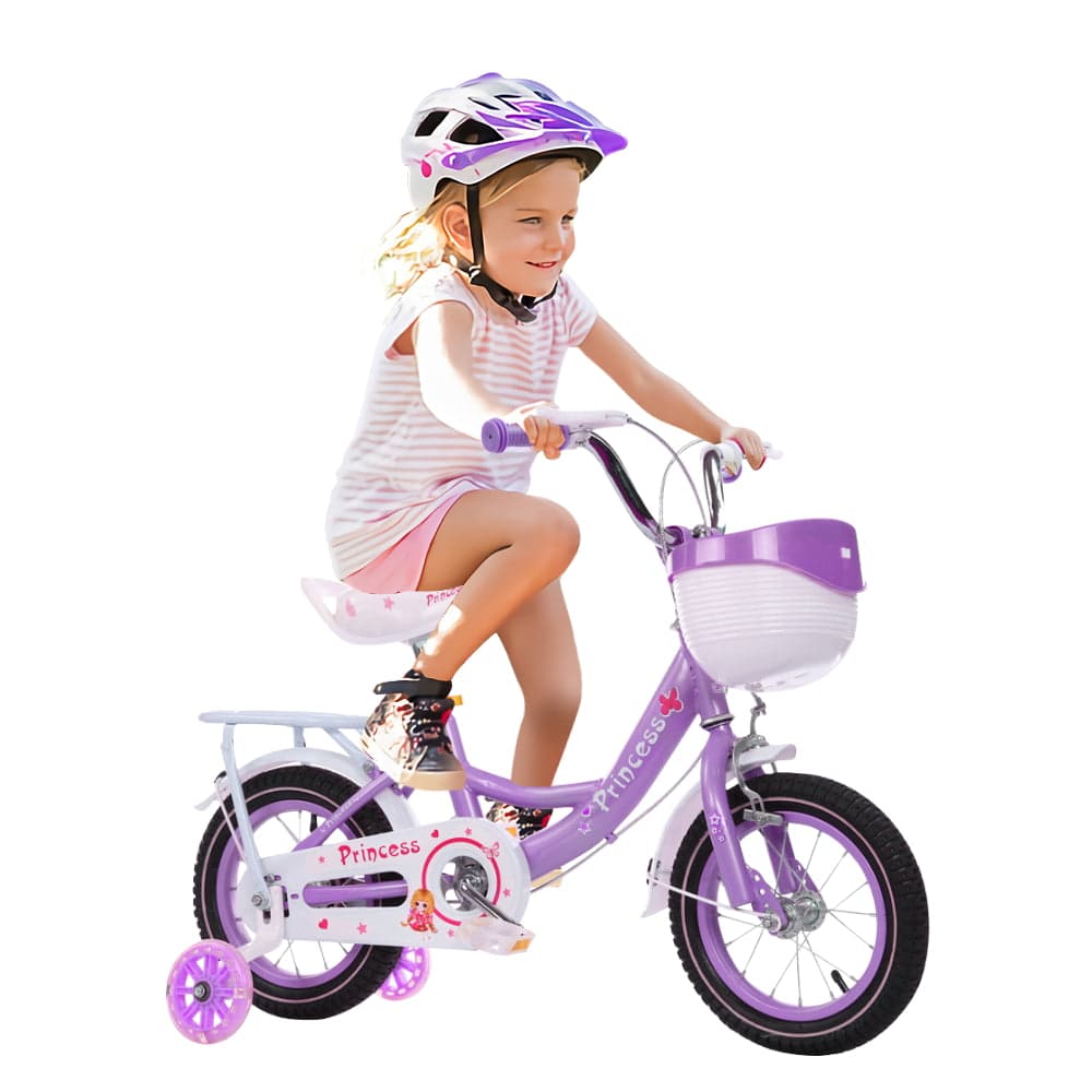 COOLBABY ZXC7602 Kids Bike with Hand Brake and Basket for Ages 3-8 Yea