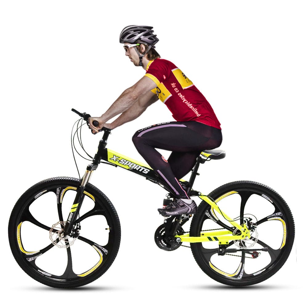 COOLBABY ZXCA5 Mountain Bike 26 inch Folding Bikes with Iron