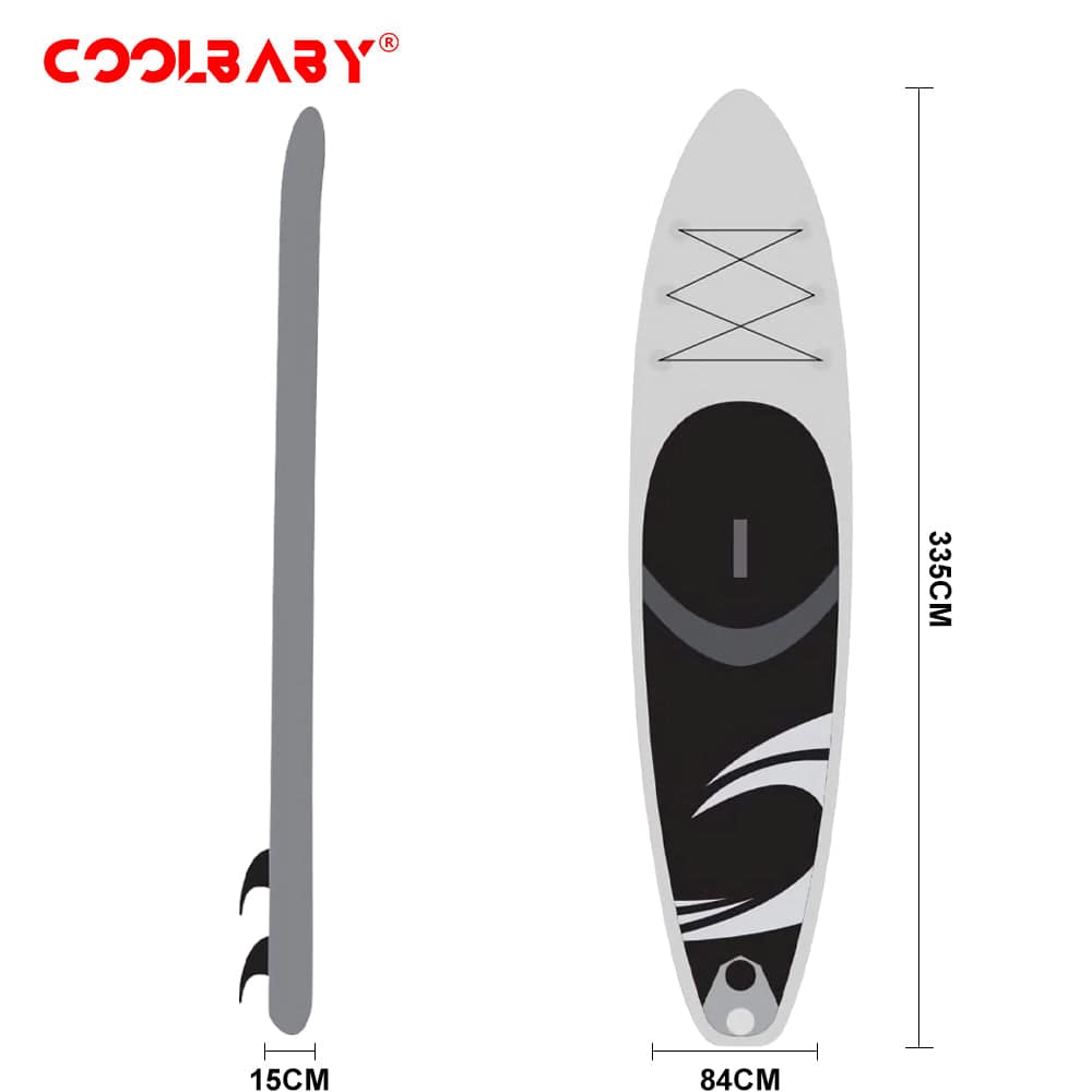 COOLBABY ZZR-W19 Premium Inflatable Stand Up Paddle Board (6 Inches Thick) with SUP Accessories | Wide Stance, Bottom Fin for Paddling, Surf Control, Non-Slip Deck | Youth & Adult Standing Boat - COOLBABY