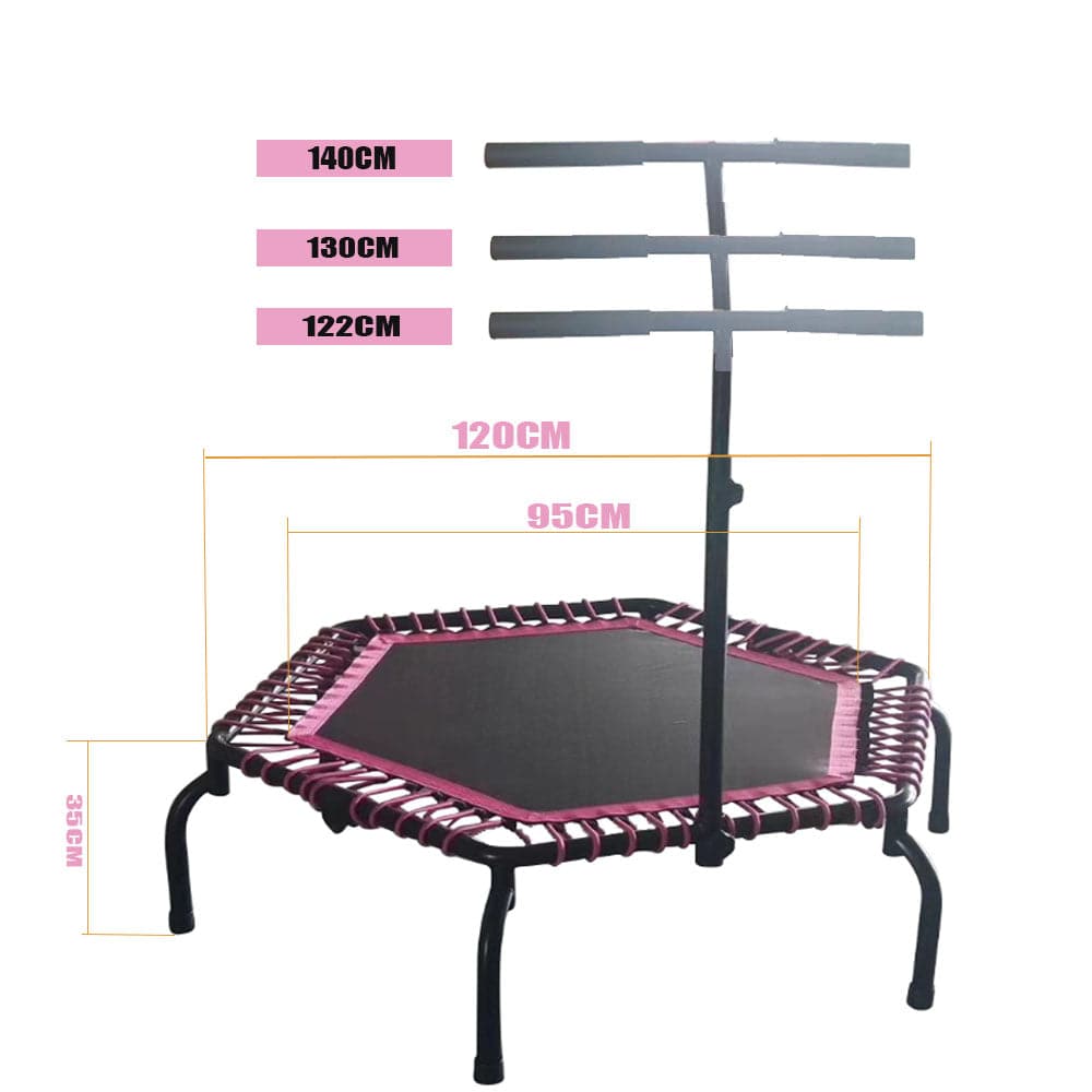 COOLBAY HC-48PK Foldable Mini Trampoline 48" Fitness Trampoline with Bungees/Adjustable Foam Handle, Stable & Quiet Exercise Rebounder for Kids Adults Indoor/Garden Workout - COOLBABY