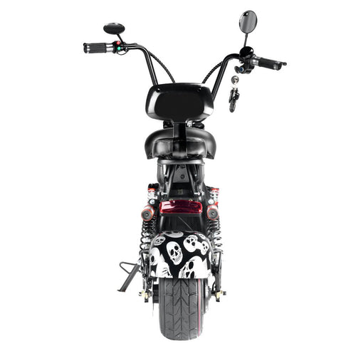 Small Harley two seat big tires with 1000w two wheels adult electric scooter motorcycle | Black Spider - COOLBABY