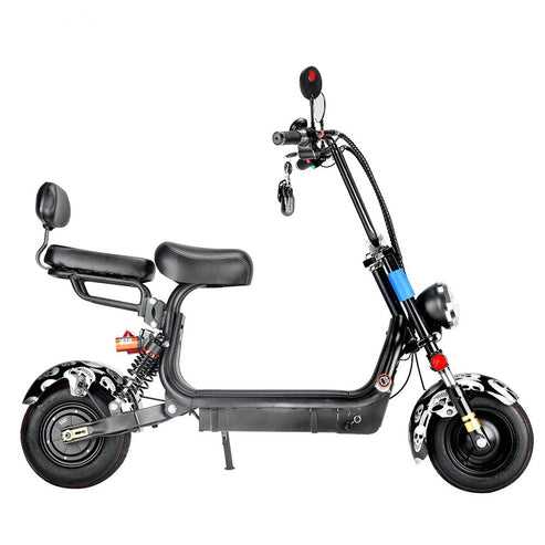 Small Harley two seat big tires with 1000w two wheels adult electric scooter motorcycle | Black Spider - COOLBABY