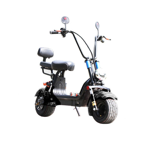 Small Harley two seat big tires with 1000w two wheels adult electric scooter motorcycle | Black Spider - COOLBABY