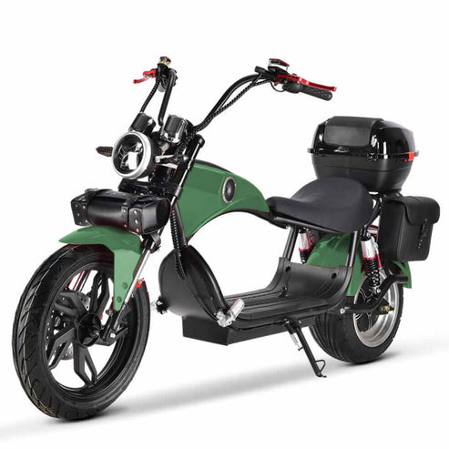 4000W High-end Big Harley Motorcycle EBIKE - Army Green - COOLBABY