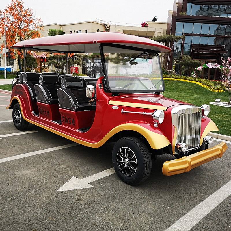 COOLBABY FGLYC 9-Passenger Electric Vintage Car Perfect for Golf, Tours, and More - COOL BABY