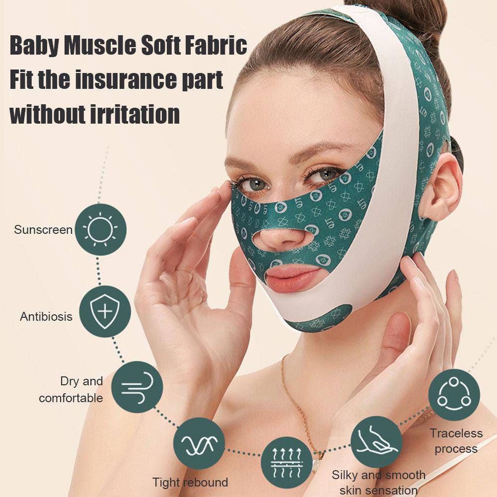 COOLBABY XQQ-SLBD Adjustable V Face Bandage Lift Up Belt Reduce Double Chin Face Sculpting Sleeping Mask Facial Skin Care Tool Face Lifting Tapes - COOL BABY