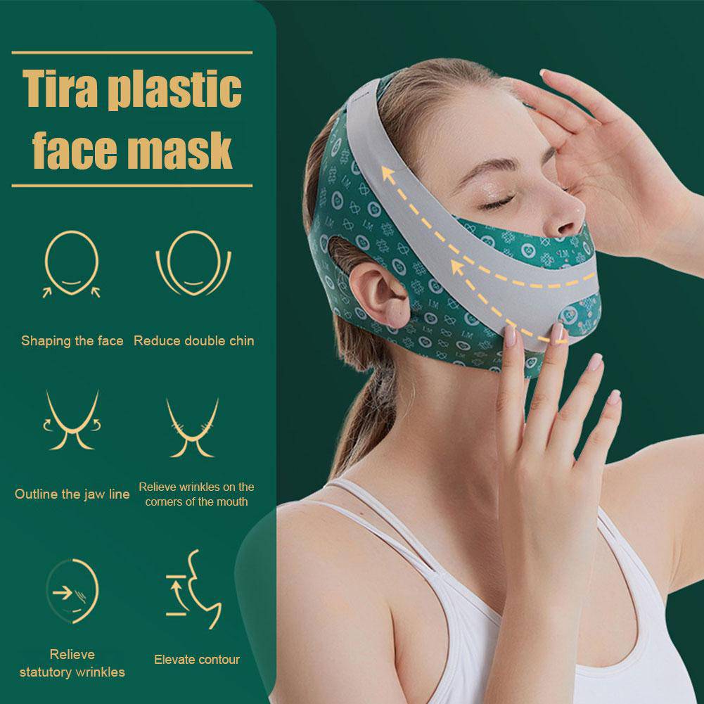 COOLBABY XQQ-SLBD Adjustable V Face Bandage Lift Up Belt Reduce Double Chin Face Sculpting Sleeping Mask Facial Skin Care Tool Face Lifting Tapes - COOL BABY