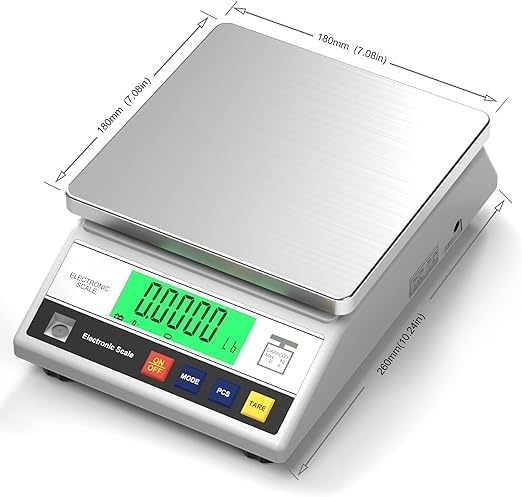 COOLBABY Precision Scale 10kgx0.1g,Accurate Electronic Balance,Industrial Counting Scale for Laboratory,Jewelry Store,Kitchen(10kg, 0.1g) - COOLBABY