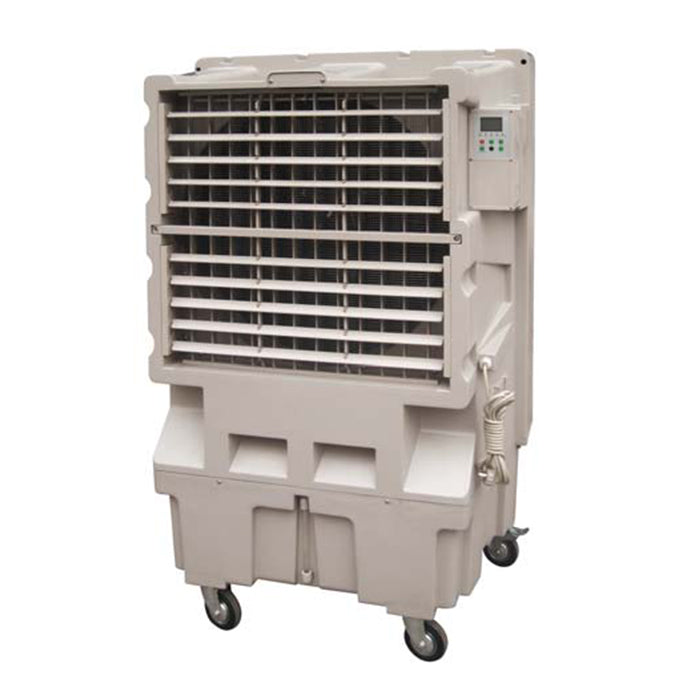 Portable Industrial Evaporative Air Cooler, indoor and outdoor areas with strong wheels & brakes - air cooler, air purifier, fan, and humidifier - COOLBABY