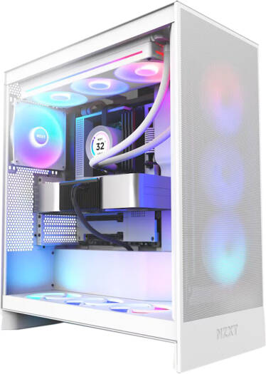 Arctic Aura Gaming PC: AMD Ryzen 7 7800X3D, NVIDIA RTX 4070 Ti SUPER, 32GB DDR5 RAM, 1TB Gen 4 SSD, 850W 80 PLUS Gold PSU, 360mm Liquid Cooler, Wi-Fi + BT - COOLBABY