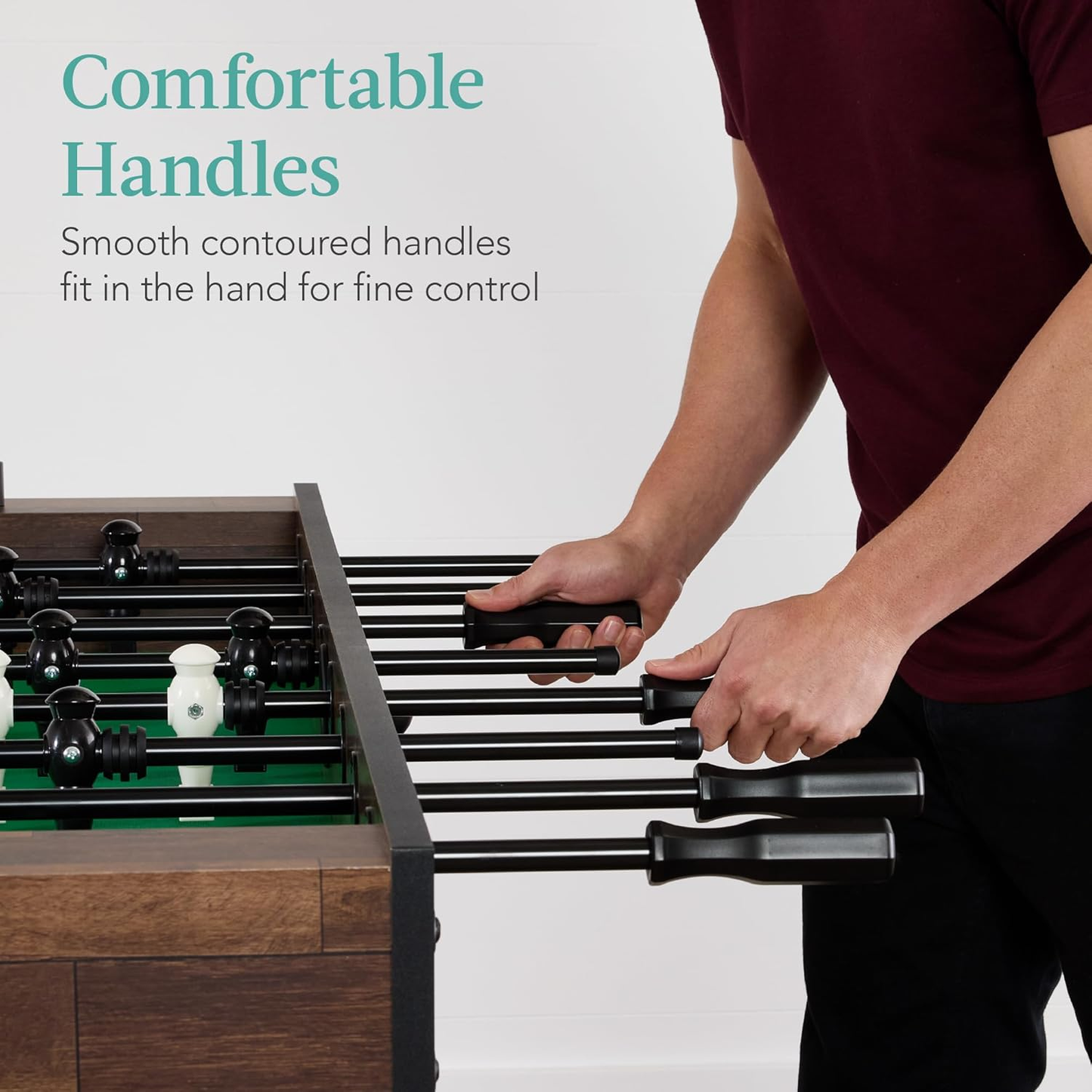 54 Inch Regulation Foosball Table for Home, Game Room - Includes 2 Balls, 2 Cup Holders - COOLBABY