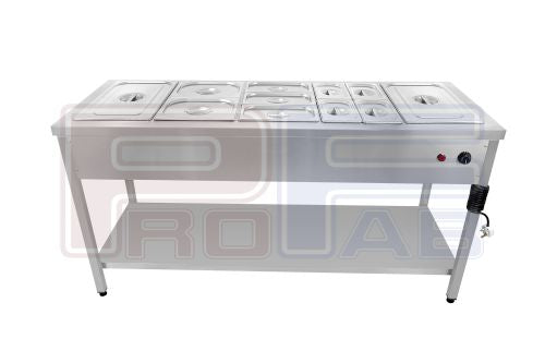 Four Container Bain Marie Open Type Stainless Steel