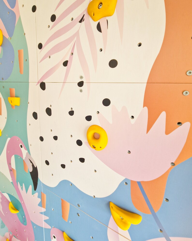 Flamingo Sticker Climbing Wall Fun and Colorful