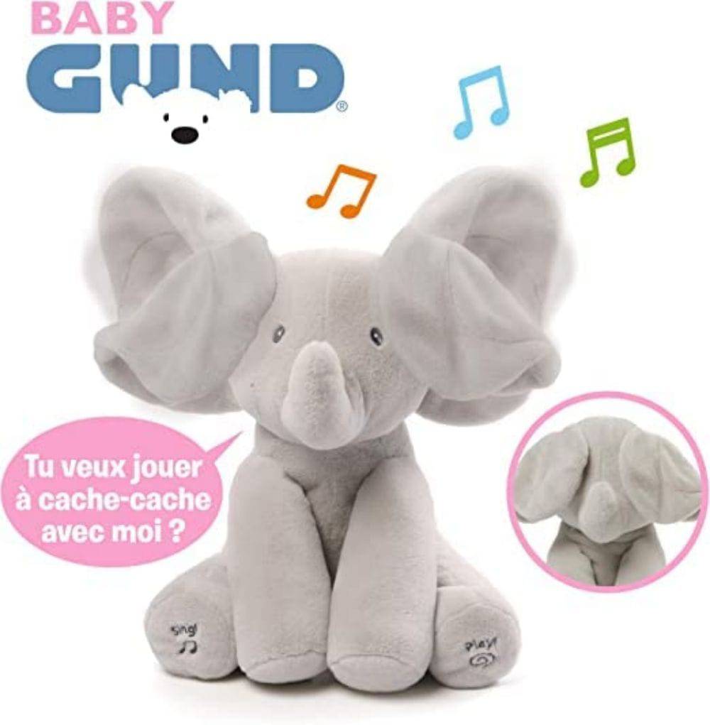 COOLBABY Peek-a-Boo Elephant Animated Talking Singing Stuffed Plush Elephant Stuffed Doll Toys - COOL BABY