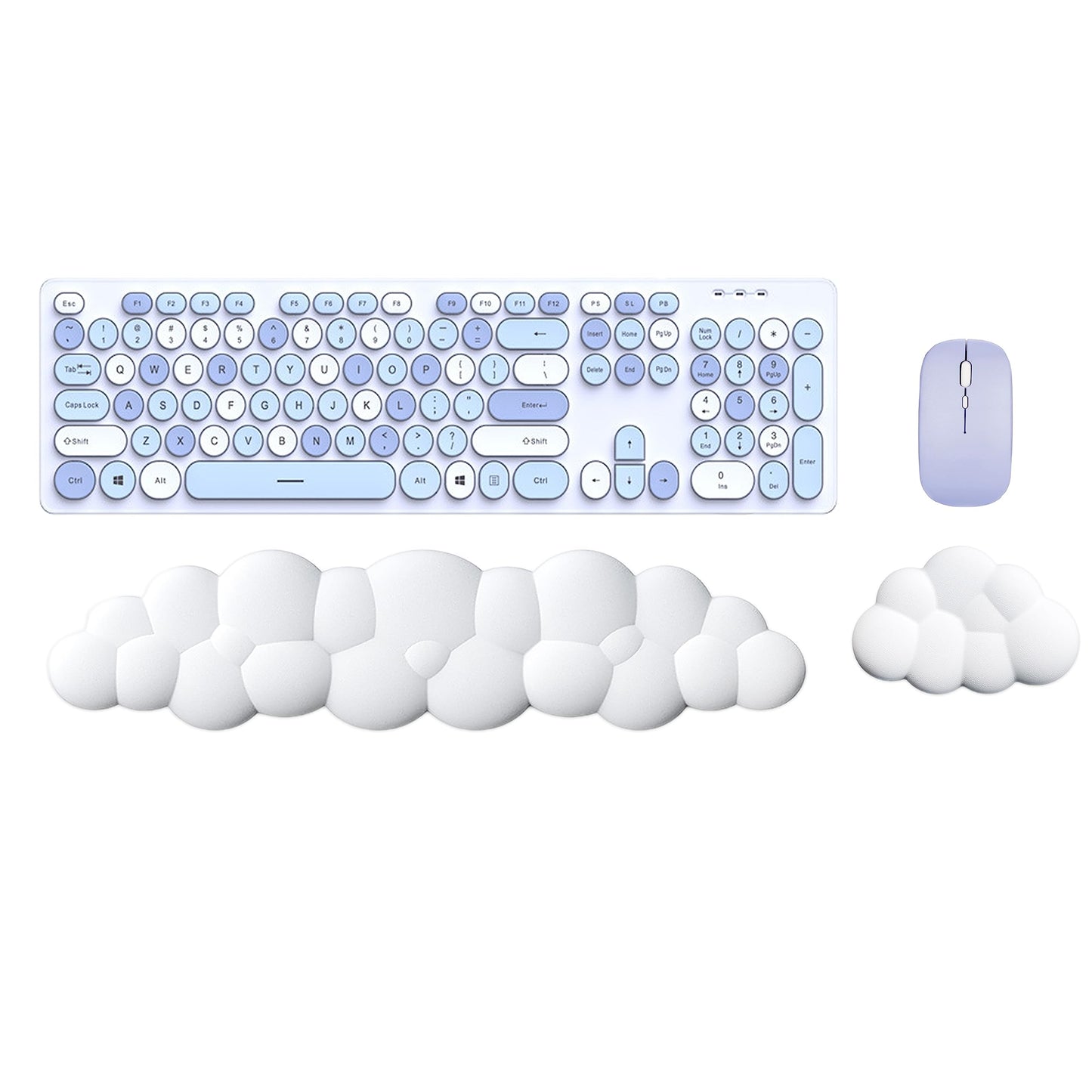 COOLBABY Cloud Wrist Rest Keyboard Memory Foam Keyboard Palm Rest,Lightweight With Non-Slip Base for Typing Pain Relief Ergonomic Keyboard Pad with Wrist Support 2PCS - COOL BABY