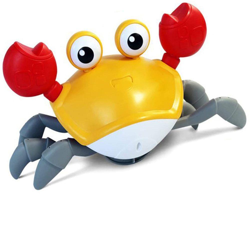 COOLBABY USB Rechargeable Walking Crab Toy for Kids, Electric Toy Crab with Obstacle Avoidance, Light&Music Effect Crawling Toys for Kids - COOLBABY