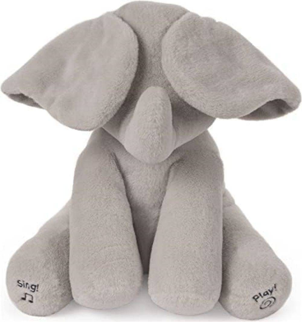 COOLBABY Peek-a-Boo Elephant Animated Talking Singing Stuffed Plush Elephant Stuffed Doll Toys - COOL BABY