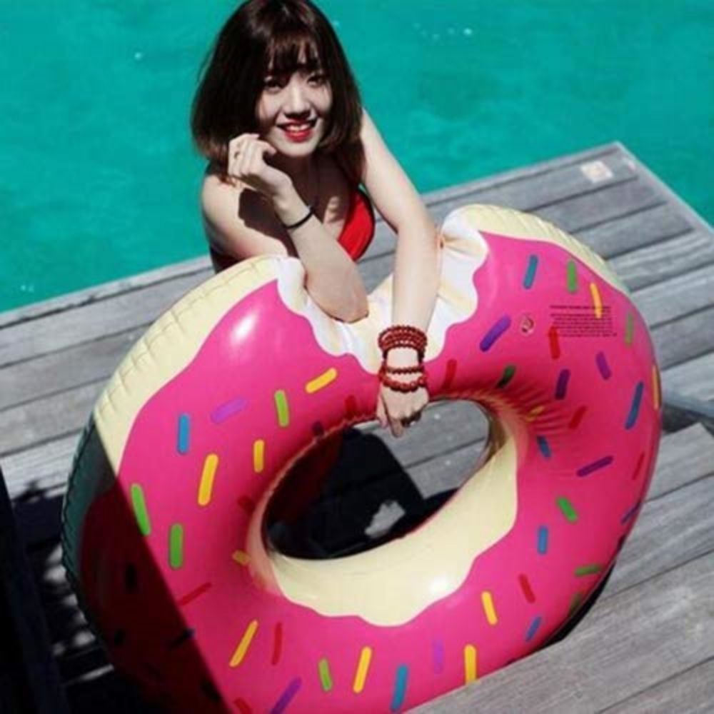 COOLBABY Bear Donut Pool Gigantic Inflatable Float Swimming Jumbo Ring Summer Tube Water Toys - COOL BABY