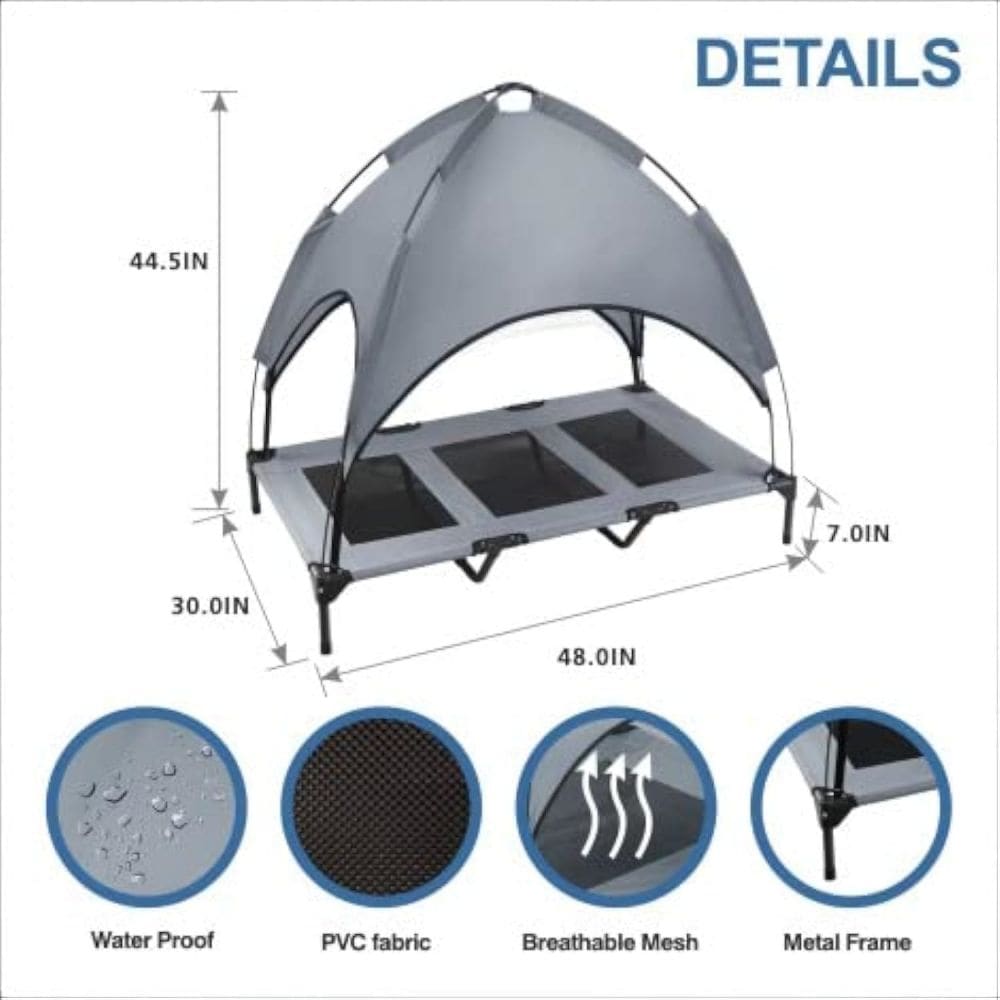 Outdoor raised dog 2024 bed with canopy