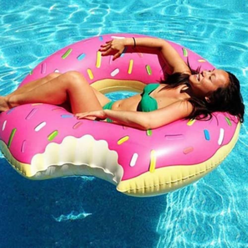 COOLBABY Bear Donut Pool Gigantic Inflatable Float Swimming Jumbo Ring Summer Tube Water Toys - COOL BABY