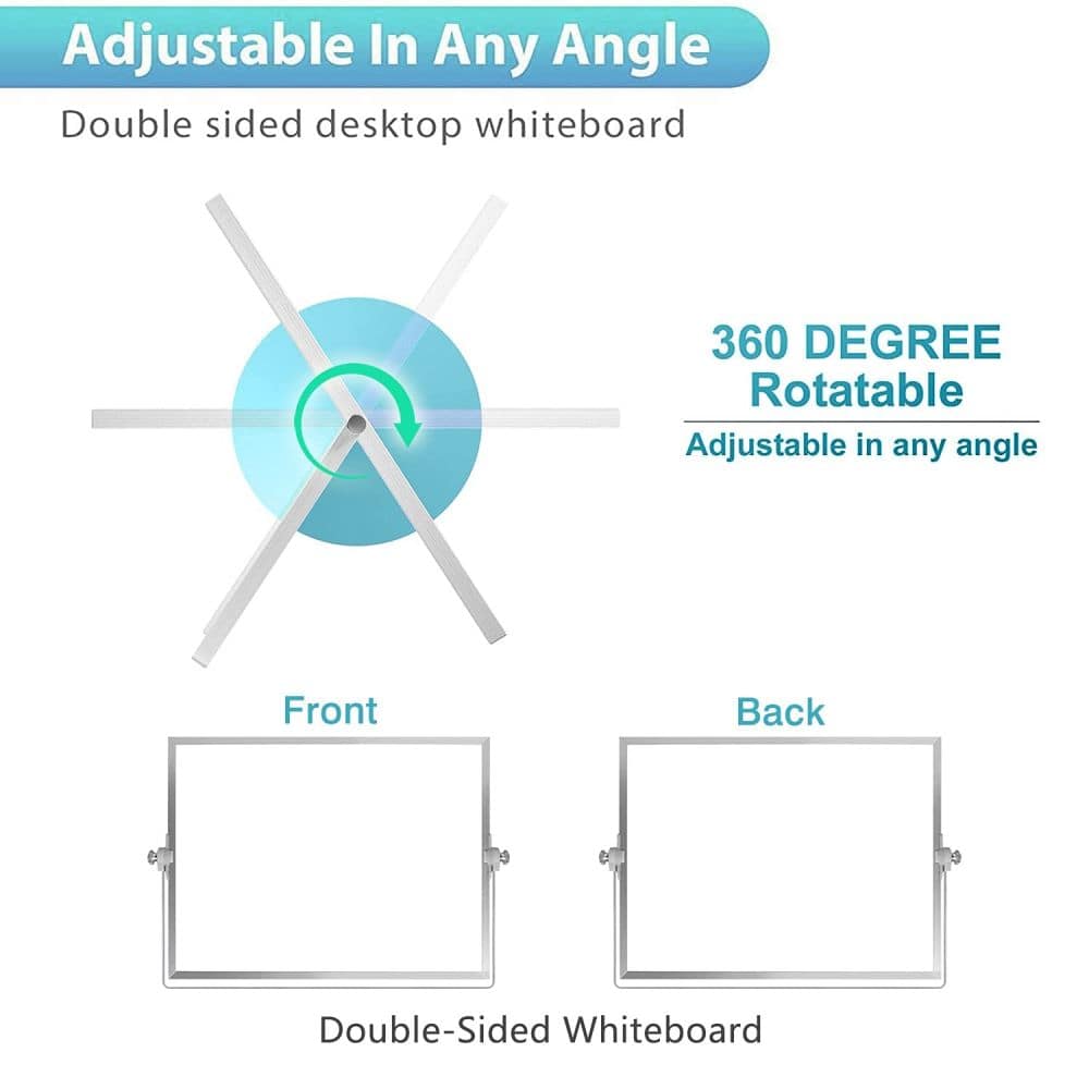 COOLBABY Small Whiteboard 40 * 30CM 8Markers, 4 Magnets, Eraser. Portable Double Sided Magnetic Desktop Whiteboard - COOL BABY